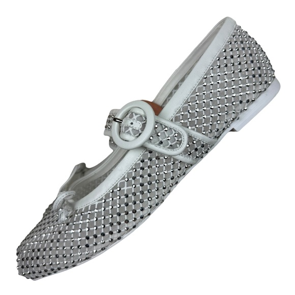 Christian Louboutin Mamastrapitina Mesh Nappa Leather Mary Jane Ballet Flats - Picture 3 of 9